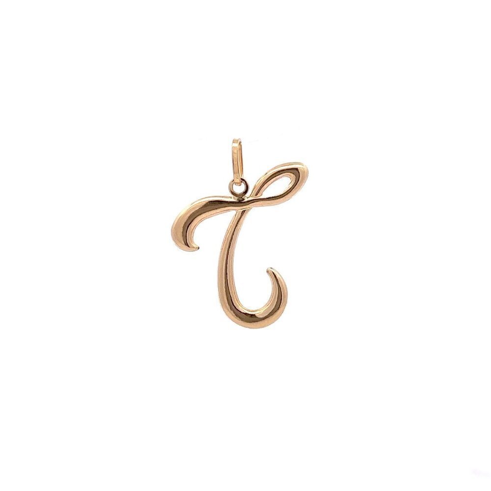 18K Gold Pendant Letter T Initial 1.29 grams - Picture 1 of 9